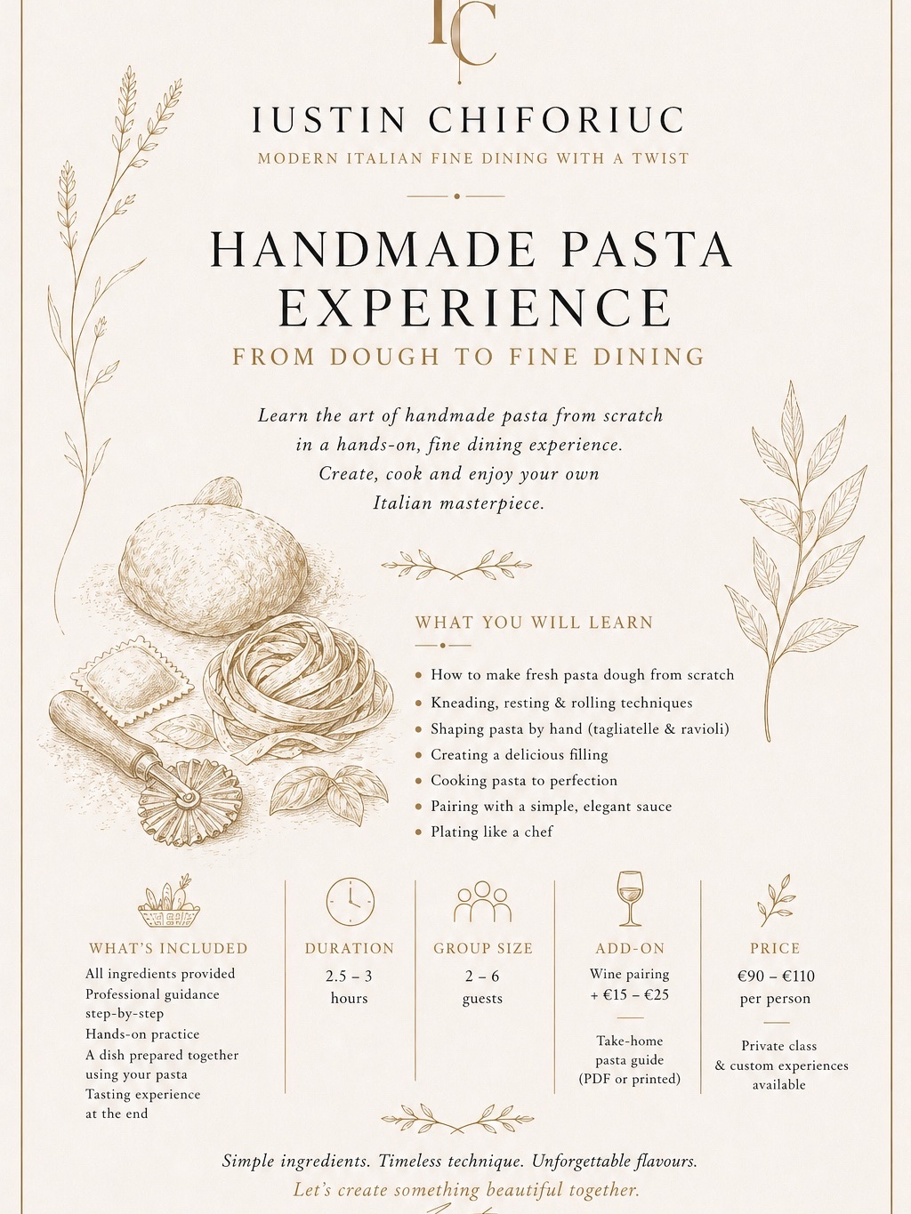 Handmade Pasta Masterclass | Italian Techniques from Scratch by Chef Iustin Chiforiuc