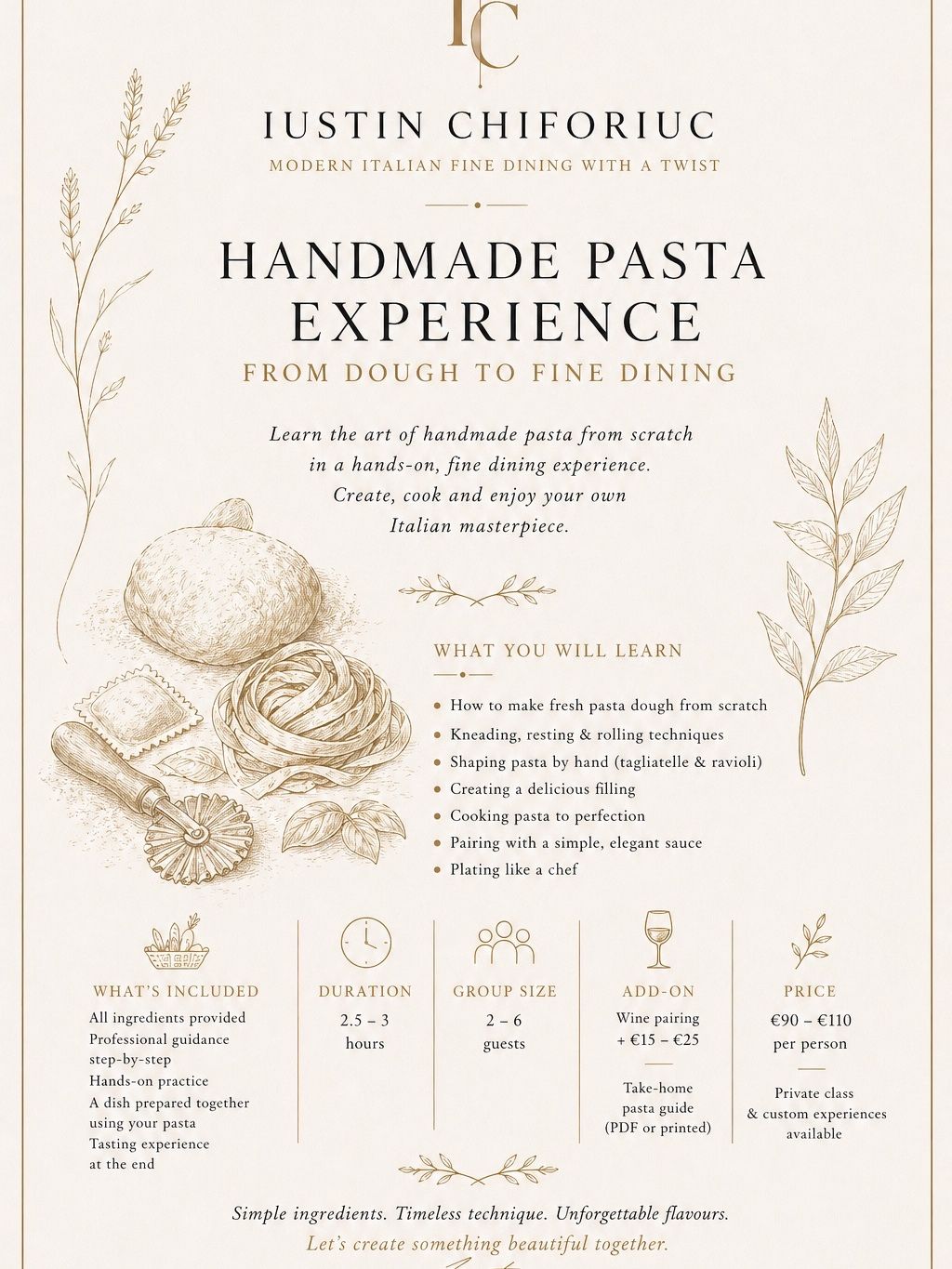 Handmade Pasta Masterclass | Italian Techniques from Scratch by Chef Iustin Chiforiuc