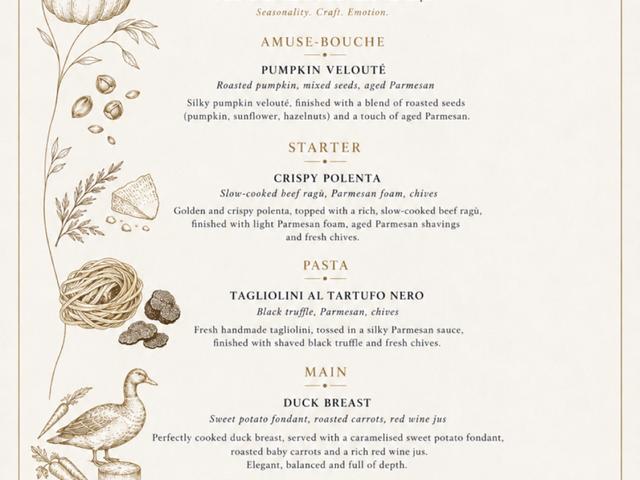 5 course autumn tasting experience.