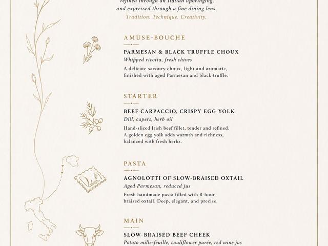 5 courses fine dining experience.